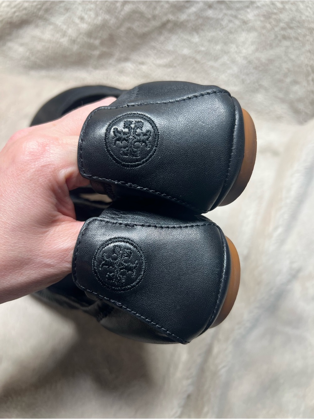 Tory Burch Eddie Ballet Flats in perfect black lamb leather size 9 - Picture 5 of 6